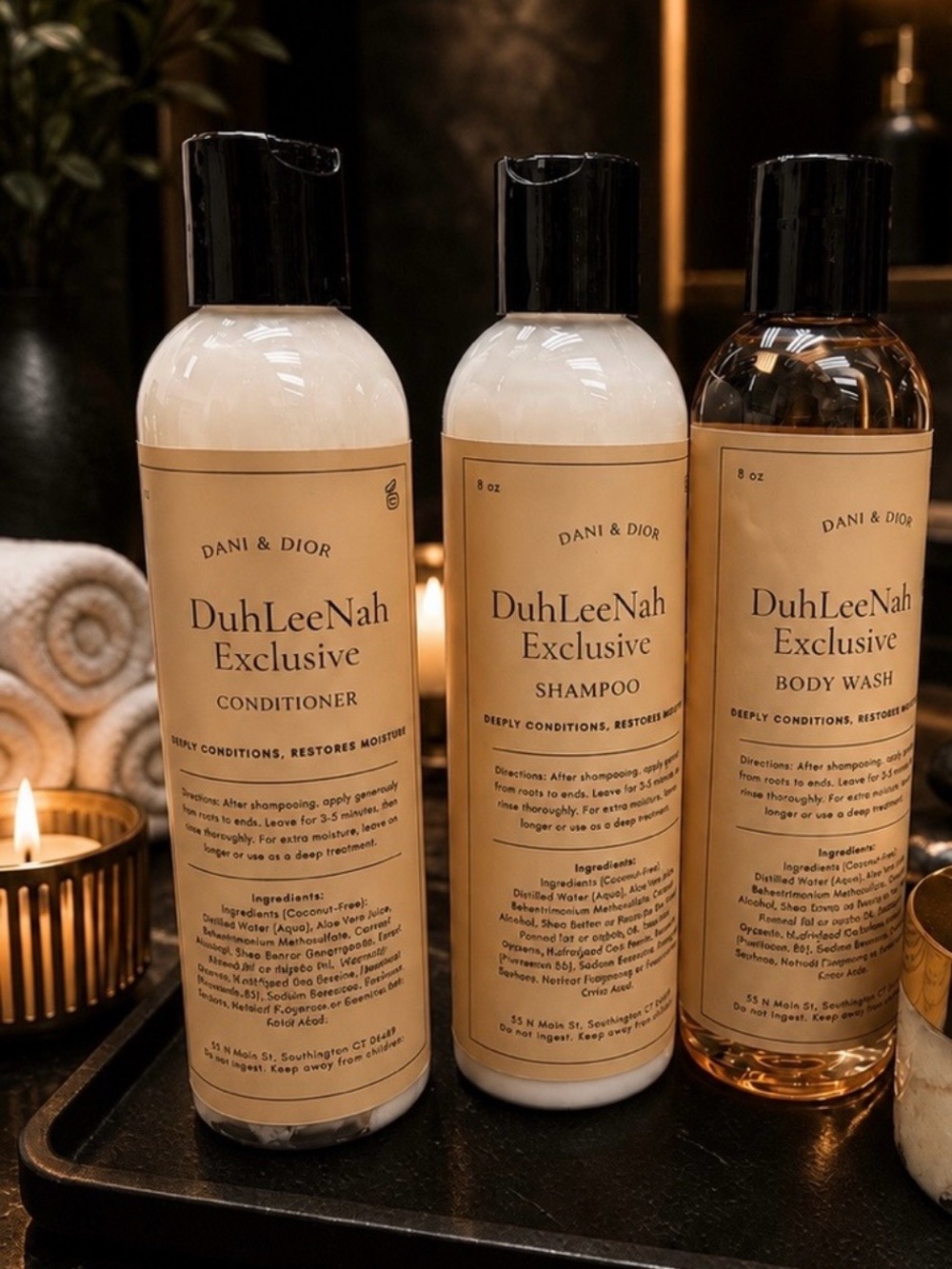 ($100 value) 3piece DuhLeeNah Exclusive Shampoo Conditioner Body Wash